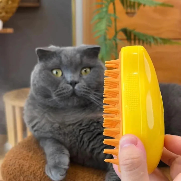 Brosse Vapeur 3-en-1 pour Animaux – Démêlage, Massage & Soin du Pelage