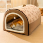 Niche Igloo Transformable 2-en-1 pour chien et chat