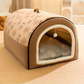 Niche Igloo Transformable 2-en-1 pour chien et chat