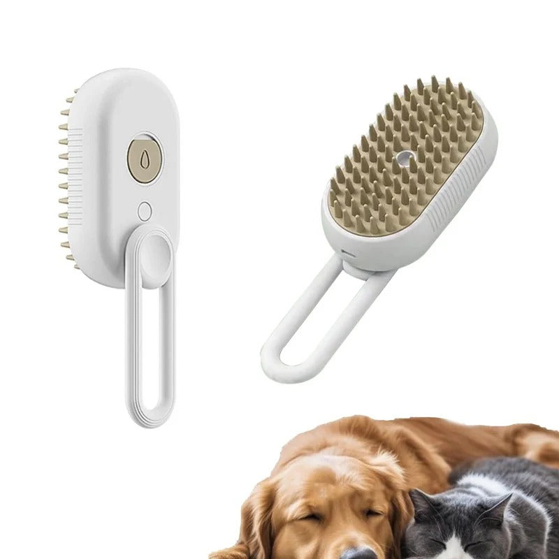 Brosse Vapeur 3-en-1 pour Animaux – Démêlage, Massage & Soin du Pelage